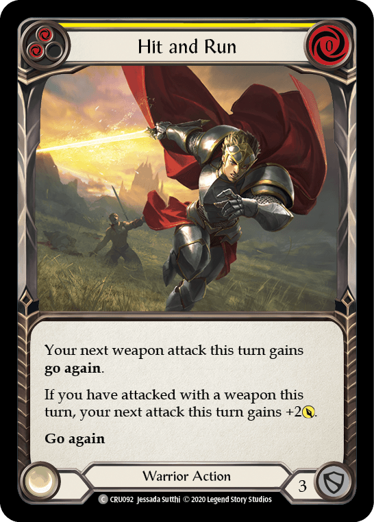 Hit and Run (Yellow) [CRU092] (Crucible of War) 1st Edition Rainbow Foil - POKÉ JEUX