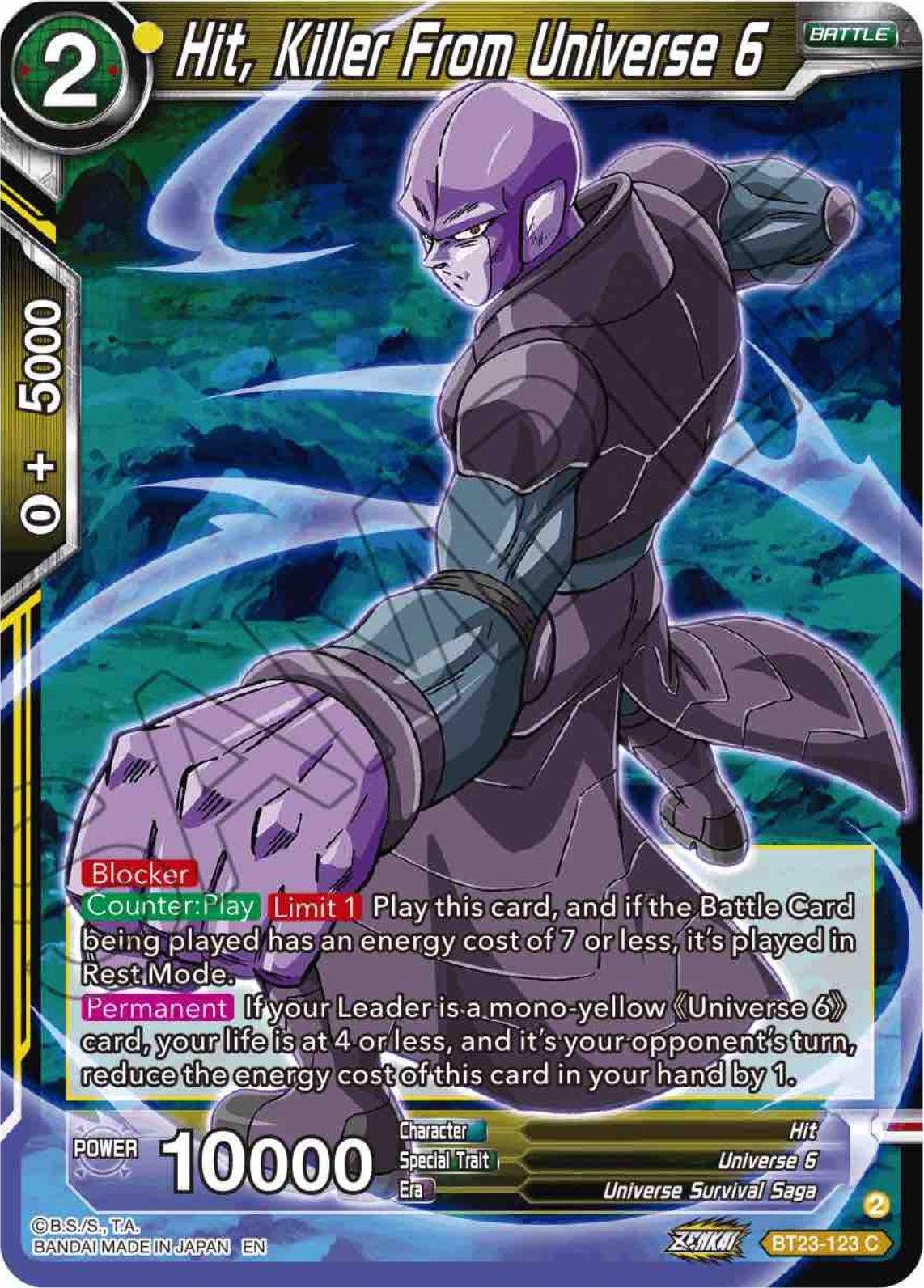 Hit, Killer From Universe 6 (BT23-123) [Perfect Combination] - POKÉ JEUX
