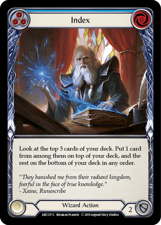 Index (Blue) [ARC137-C] (Arcane Rising) 1st Edition Rainbow Foil - POKÉ JEUX