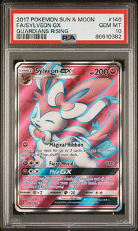 2017 POKEMON SUN & MOON GUARDIANS RISING #140 FA/SYLVEON GX GUARDIANS RISING PSA 10 #86610382