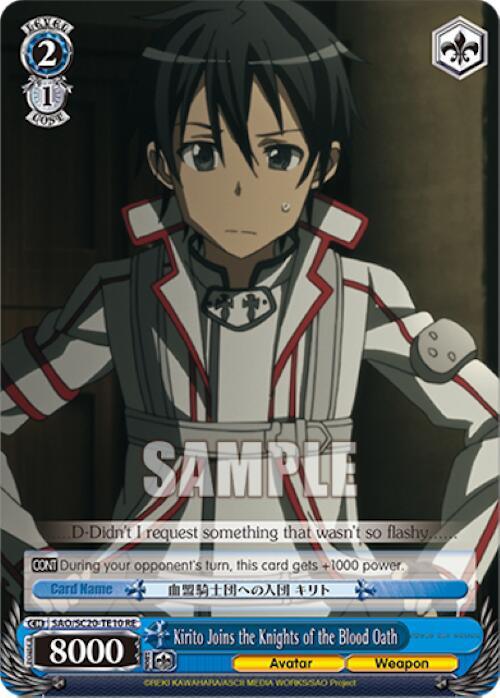 Kirito Joins the Knights of the Blood Oath (TD) [Sword Art Online Chronicle Set] - POKÉ JEUX