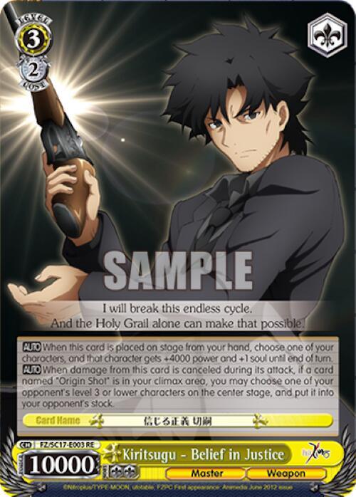 Kiritsugu - Belief in Justice [Fate/Zero Chronicle Set] - POKÉ JEUX