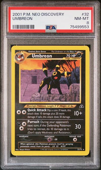 2001 POKEMON NEO DISCOVERY 32/75 UMBREON PSA 8 #75499553