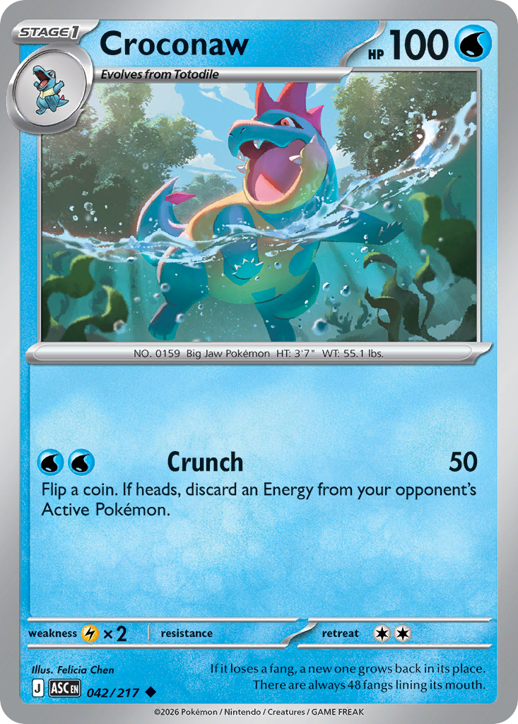 Croconaw (Energy Symbol Pattern) (42) - ME Ascended Heroes Reverse Holofoil