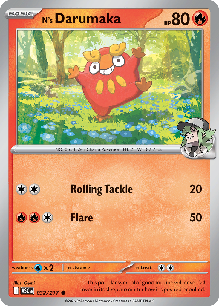 N's Darumaka (Energy Symbol Pattern) (32) - ME Ascended Heroes Reverse Holofoil