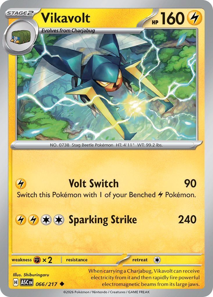 Vikavolt (Quick Ball) (66/217) - ME Ascended Heroes Reverse Holofoil