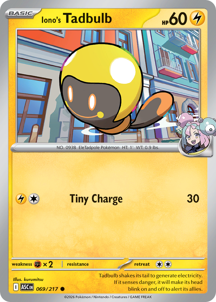 Iono's Tadbulb (Energy Symbol Pattern) (69) - ME Ascended Heroes Reverse Holofoil