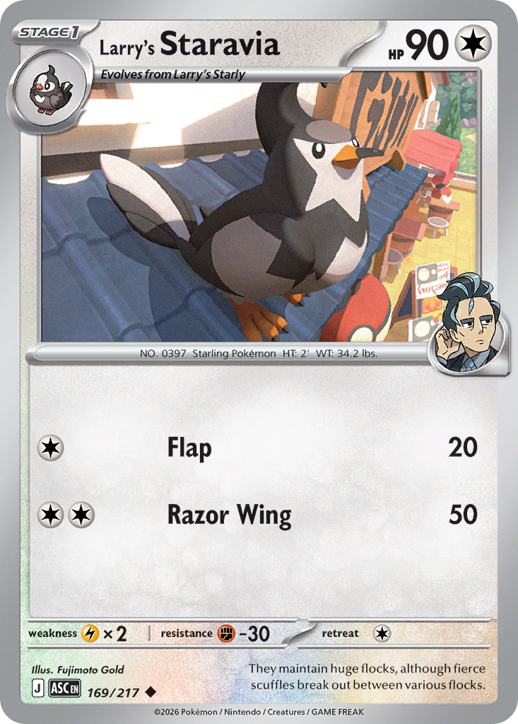 Larry's Staravia (Energy Symbol Pattern) (169) - ME Ascended Heroes Reverse Holofoil