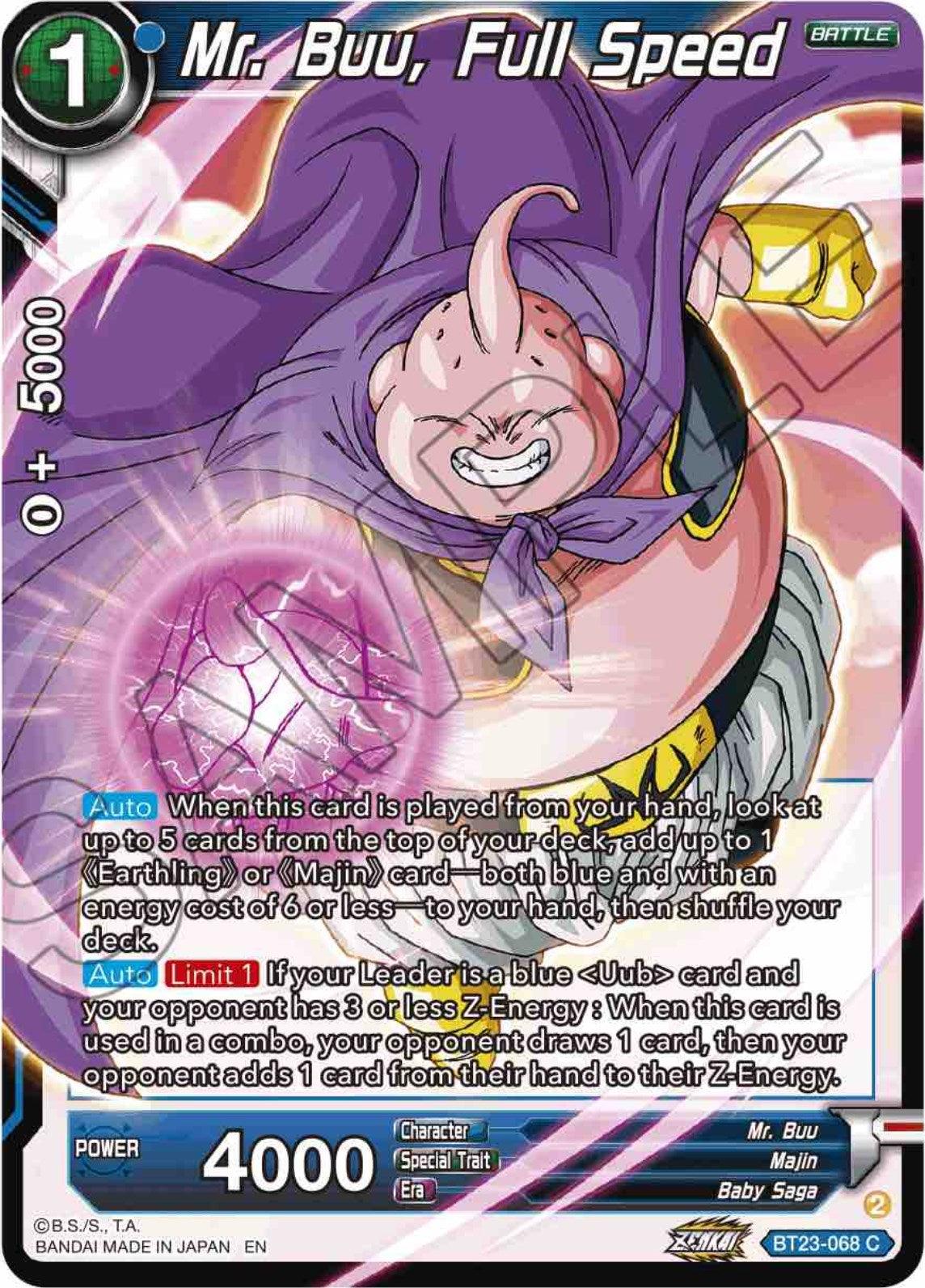 Mr. Buu, Full Speed (BT23-068) [Perfect Combination] - POKÉ JEUX