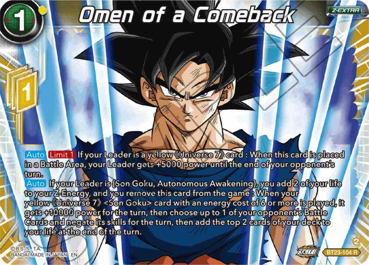 Omen of a Comeback (BT23-104) [Perfect Combination] - POKÉ JEUX