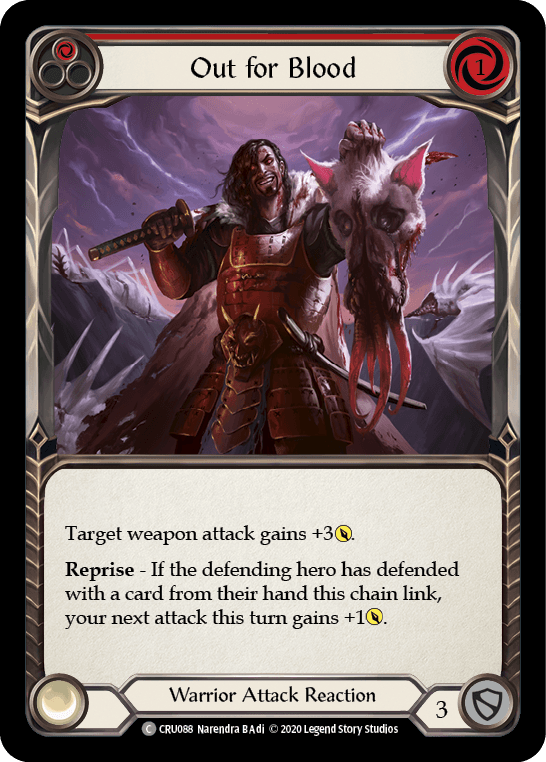Out for Blood (Red) [CRU088] (Crucible of War) 1st Edition Rainbow Foil - POKÉ JEUX