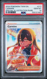 2024 POKEMON TWM EN-TWILIGHT MASQUERADE #217 CARMINE SPECIAL ILLUSTRATION RARE PSA 10 #108101463