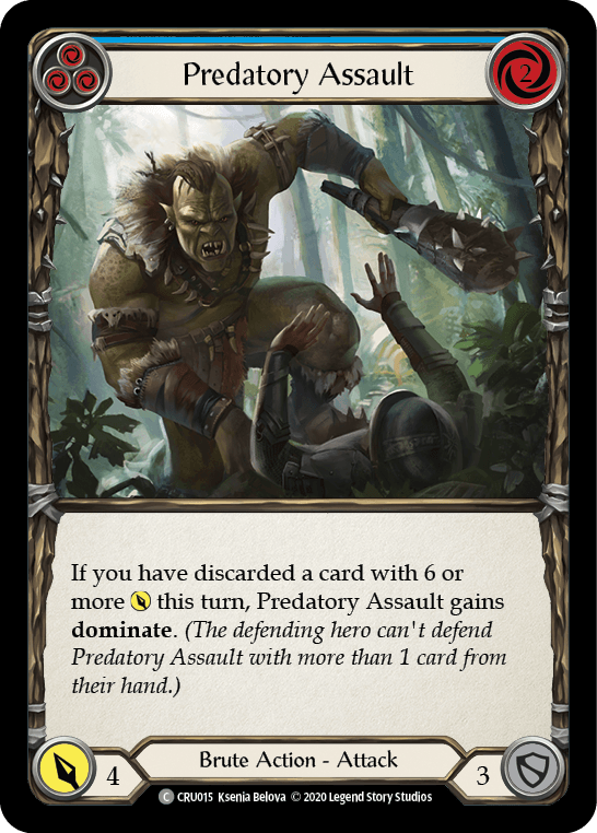 Predatory Assault (Blue) [CRU015] (Crucible of War) 1st Edition Normal - POKÉ JEUX
