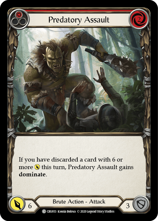 Predatory Assault (Red) [CRU013] (Crucible of War) 1st Edition Rainbow Foil - POKÉ JEUX