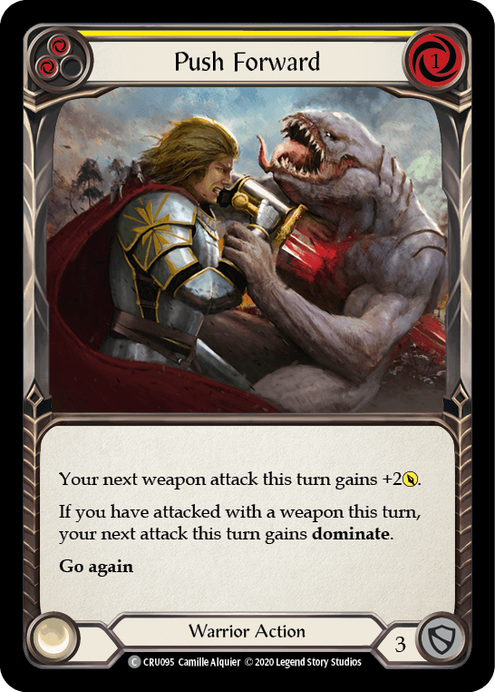 Push Forward (Yellow) [CRU095] (Crucible of War) 1st Edition Rainbow Foil - POKÉ JEUX