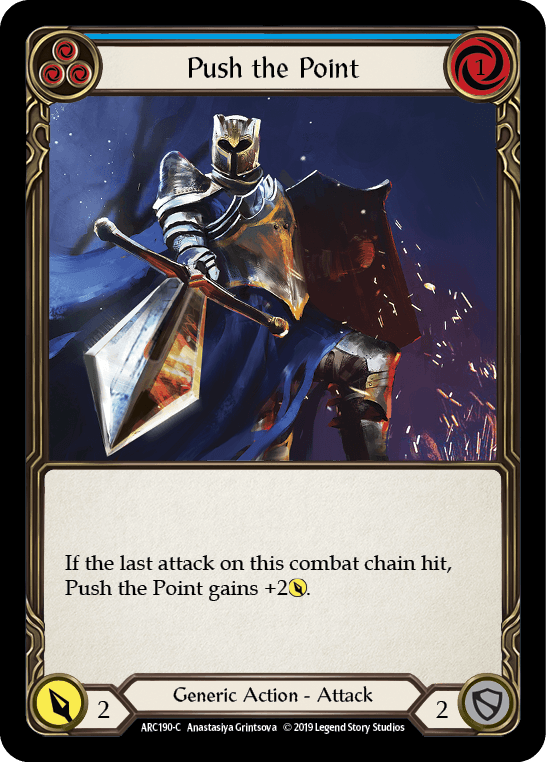 Push the Point (Blue) [ARC190-C] (Arcane Rising) 1st Edition Rainbow Foil - POKÉ JEUX