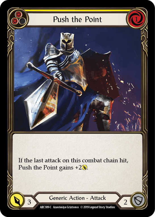 Push the Point (Yellow) [ARC189-C] (Arcane Rising) 1st Edition Rainbow Foil - POKÉ JEUX