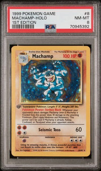 MACHAMP-HOLO #8 1st Edition PSA 8 Cert #70945392