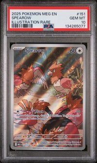 2025 POKEMON MEG EN-MEGA EVOLUTION #151 SPEAROW ILLUSTRATION RARE PSA 10 #134265077