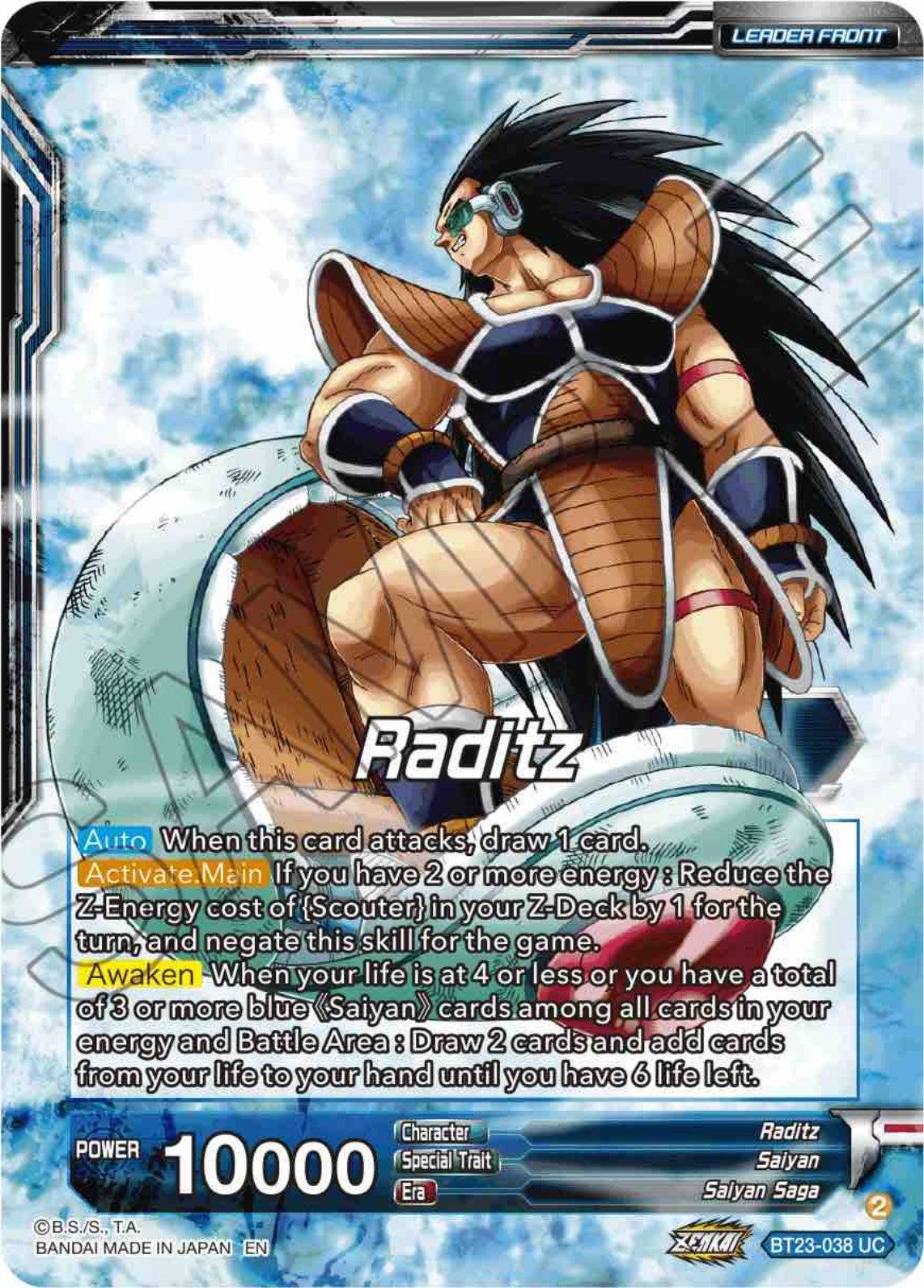 Raditz // Raditz, the Invasion Begins (BT23-038) [Perfect Combination] - POKÉ JEUX