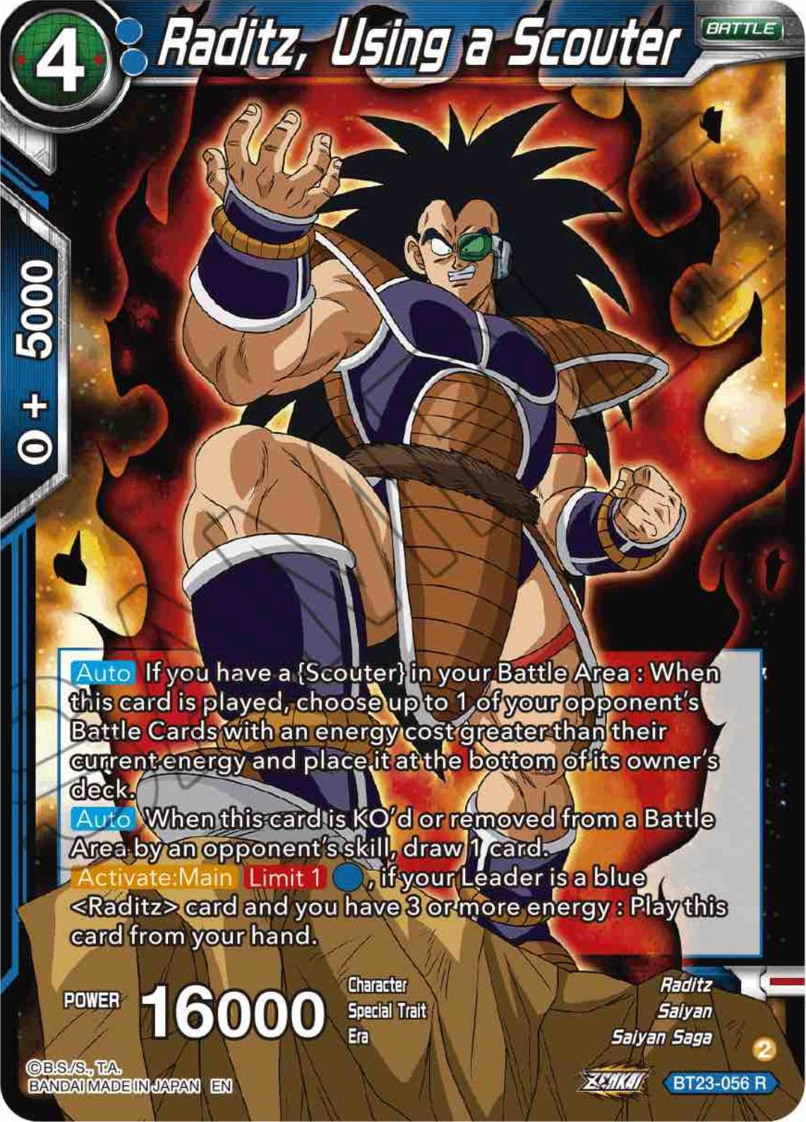 Raditz, Using a Scouter (BT23-056) [Perfect Combination] - POKÉ JEUX