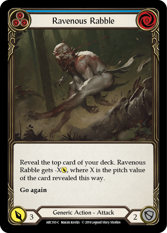Ravenous Rabble (Blue) [ARC193-C] (Arcane Rising) 1st Edition Rainbow Foil - POKÉ JEUX