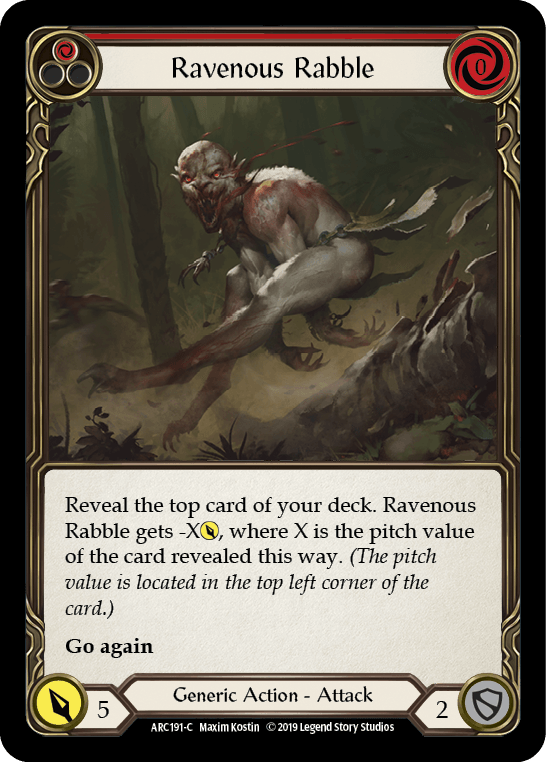 Ravenous Rabble (Red) [ARC191-C] (Arcane Rising) 1st Edition Normal - POKÉ JEUX
