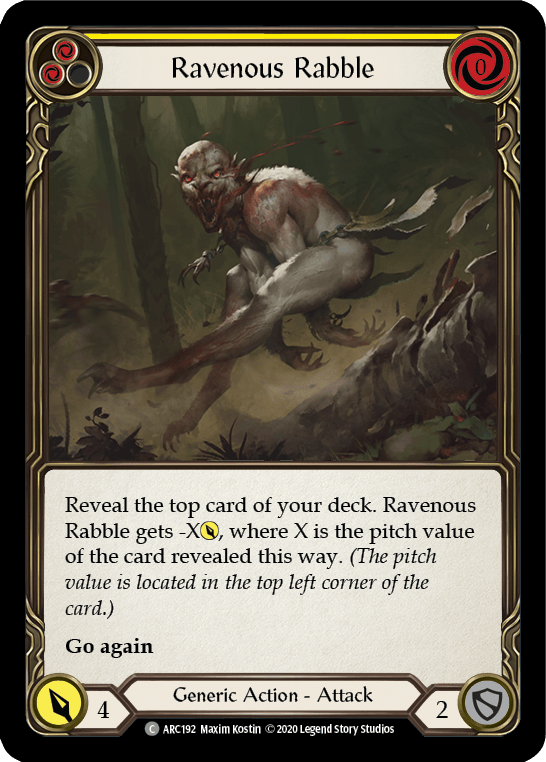 Ravenous Rabble (Yellow) [U-ARC192] (Arcane Rising Unlimited) Unlimited Normal - POKÉ JEUX