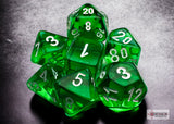 MINI TRANSLUCENT 7-DIE SET GREEN/WHITE (Special Order)