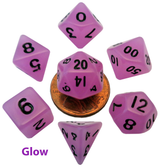 MINI 7 DICE SET GLOW PURPLE 10MM (Special Order)