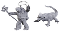 DND UNPAINTED MINIS WV24 TORTLE DRUID & WILD SHAPE GIANT LIZARD (Special Order)
