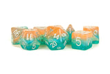 RESIN 7 DICE SET LAYERED STARDUST SUNSET 16MM (Special Order)
