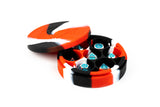 SILICONE 7 DICE CASE ROUND RED/BLACK/WHITE (Special Order)