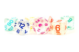 RESIN 7 DICE SET UNICORN RAINBOW ICE 16MM (Special Order)