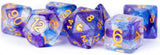 RESIN 7 DICE SET UNICORN MIDNIGHT FANTASY 16MM (Special Order)