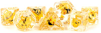 RESIN 7 DICE SET CAT INCLUSION 16MM (Special Order)