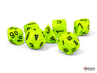 VORTEX 7-DIE SET MEGA-HEDRAL BRIGHT GREEN/BLACK (Special Order)