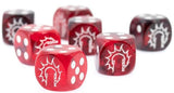 CONQUEST: FIRST BLOOD LOGO ON DARK RED/BLACK MARBLED DICE 24CT (Special Order)