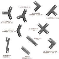 BATTLE SYSTEMS PLASTIC TERRAIN CLIPS GREY (Special Order)