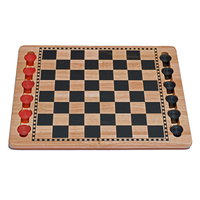CHECKERS, WOOD, BLACK/RED, 12" W/STORAGE (Special Order)