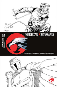 THUNDERCATS X SILVERHAWKS #5 CVR L FOC BONUS DECLAN SHALVEY LINE ART VAR (Special Order)