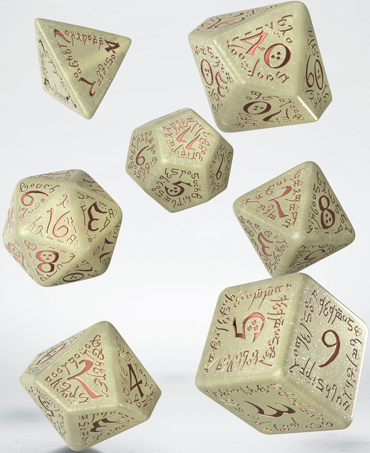 ELVISH SHIMMERING BEIGE & COPPER JUMBO DICE SET (Pre-Order)
