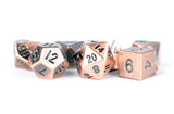 METAL 7 DICE SET ANTIQUE COPPER 16MM (Special Order)