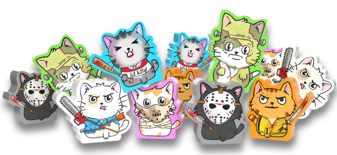 CATS VS CUCUMBERS KILLER KITTEN MEEPLES (Pre-Order)