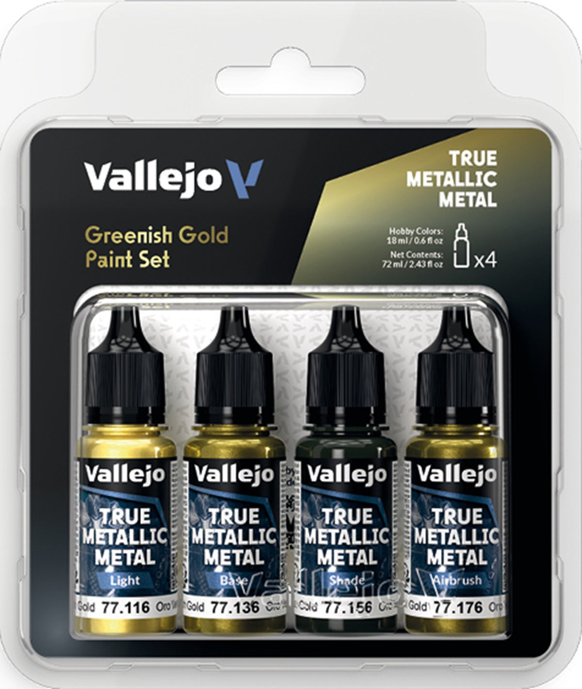 VALLEJO: TRUE METALLIC METAL GREENISH GOLD PAINT SET (Pre-Order)
