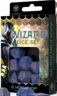 WIZARD DARK-BLUE AND ORANGE DICE SET (Special Order)