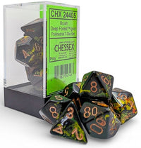 BRUSH 7-DIE SET POLYHEDRAL DEEP FOREST/GOLD (Special Order)