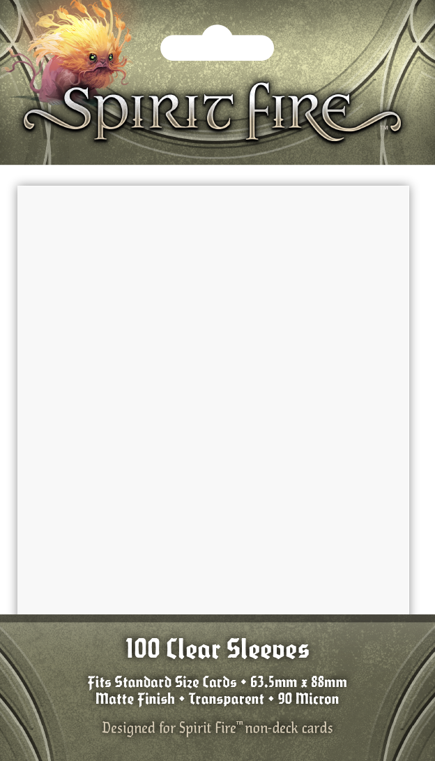 SPIRIT FIRE CARD SLEEVES, CLEAR (Pre-Order)