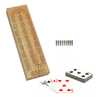 CRIBBAGE, 3-TRACK, WOOD W/STORAGE (Special Order)