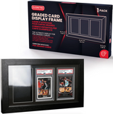 ER PREMIUM PSA GRADED WOODEN FRAME DISPLAY WITH UV GLASS (3 SLOTS) (Special Order)